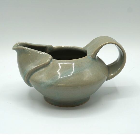 Handmade Ceramic Pottery Creamer Pitcher Jug Blue Gray - Picture 1 of 7